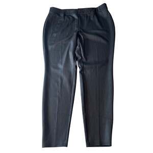 Lane Bryant NWT Faux Leather Ponte Leggings Sz 22/24 High Rise Black Edgy